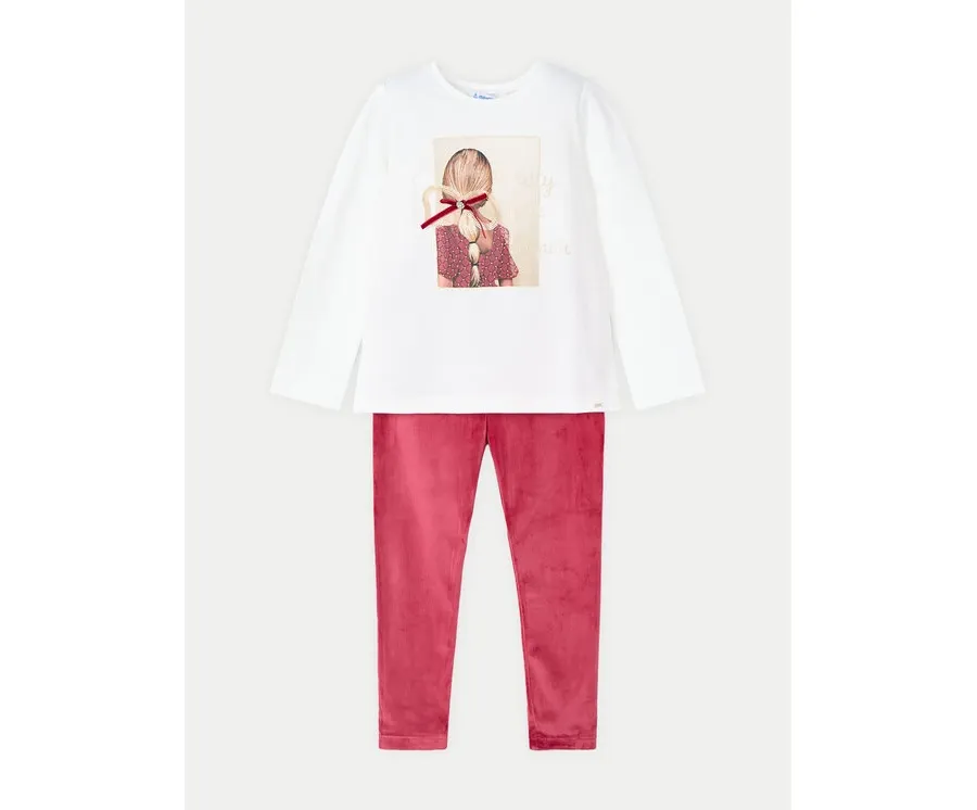 obrazek 1 Mayoral Komplet bluzka i legginsy 4705 Czerwony Regular Fit