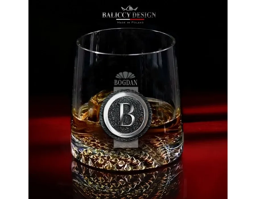 obrazek 10 Karafka i szklanki do whisky z inicjałem 