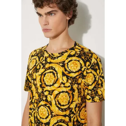 Zdjęcie Versace t-shirt męski kolor czarny wzorzysty 1000959 1A00515