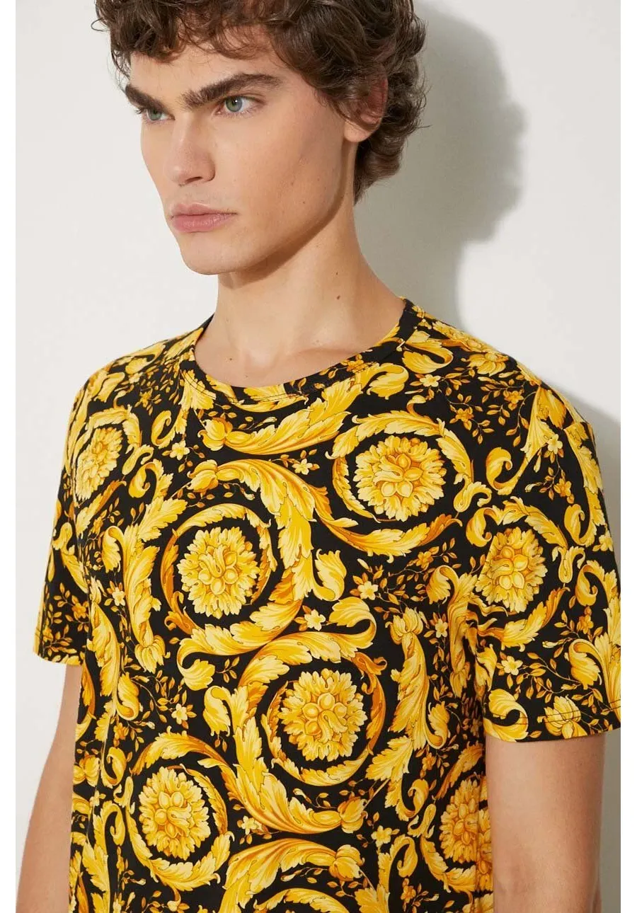 obrazek 1 Versace t-shirt męski kolor czarny wzorzysty 1000959 1A00515