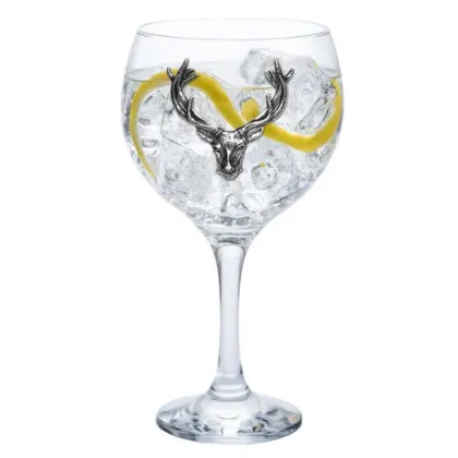 Zdjęcie Solidny spersonalizowany kieliszek z głową jelenia do ginu 620 ml