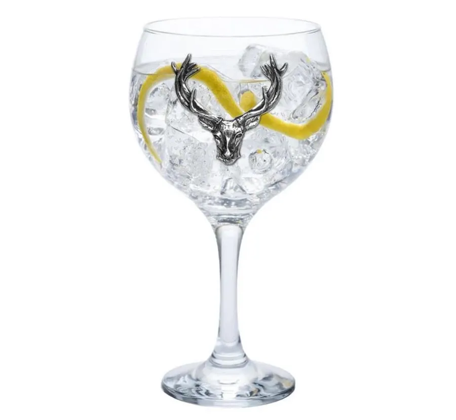 obrazek 1 Solidny spersonalizowany kieliszek z głową jelenia do ginu 620 ml