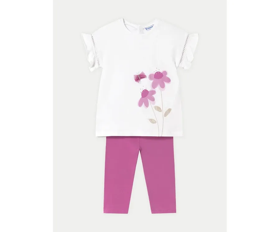 obrazek 1 Mayoral Komplet t-shirt i legginsy 1734 Różowy Regular Fit