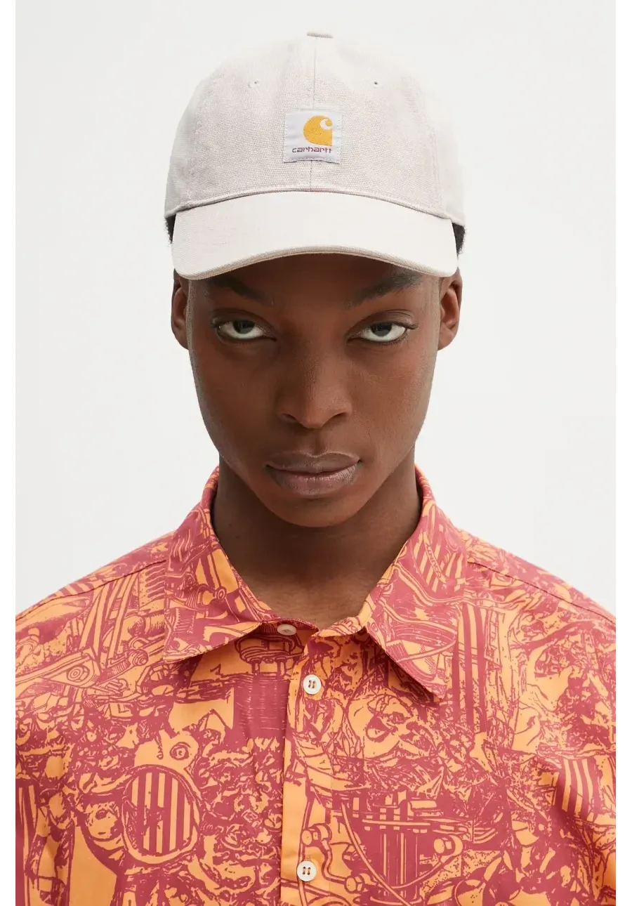 obrazek 1 Carhartt WIP czapka z daszkiem bawełniana Icon Cap kolor beżowy z aplikacją I033359