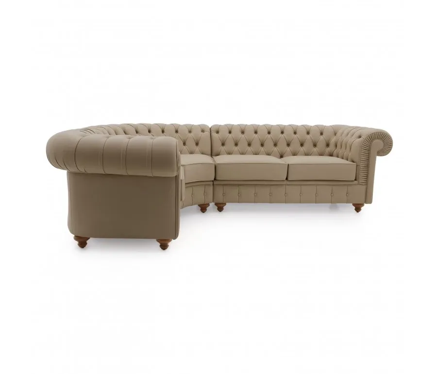 obrazek 2 Wygodna i elegancka kanapa narożna w stylu Chesterfield - Sevensedie