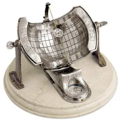 Picture Luxurious pewter and marble sundial