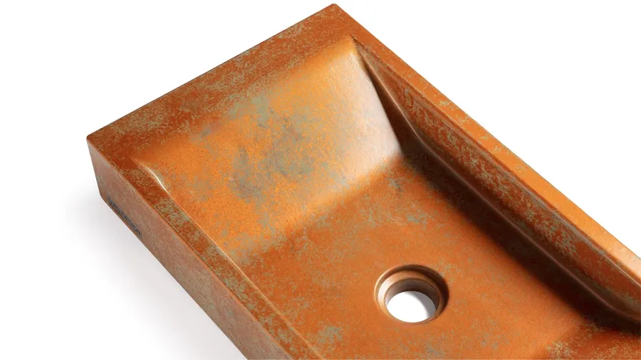 obrazek 3 Wyjątkowa umywalka 60 cm SIRIUS BASIC – SMOKED METAL, zielony i miedziany, lakier półmatowy