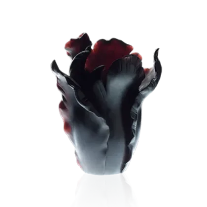 Zdjęcie Duży czarny tulipanowy wazon – marka Daum