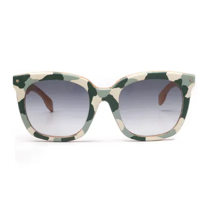 Zdjęcie Kwadratowe okulary z buku z moro nadrukiem - Legno Light