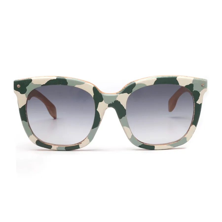 obrazek 1 Kwadratowe okulary z buku z moro nadrukiem - Legno Light