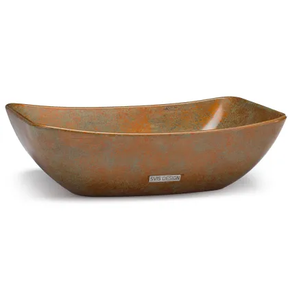 Zdjęcie Oryginalna umywalka 50 cm VIRGO BASIC – SMOKED METAL, miedziany i zielony, lakier półmatowy