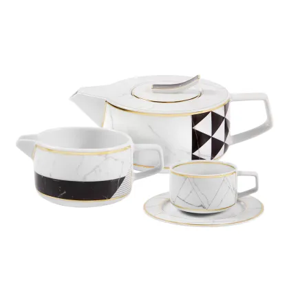 Zdjęcie Porcelanowy duży zestaw do herbaty z kolekcji Carrara - Vista Alegre