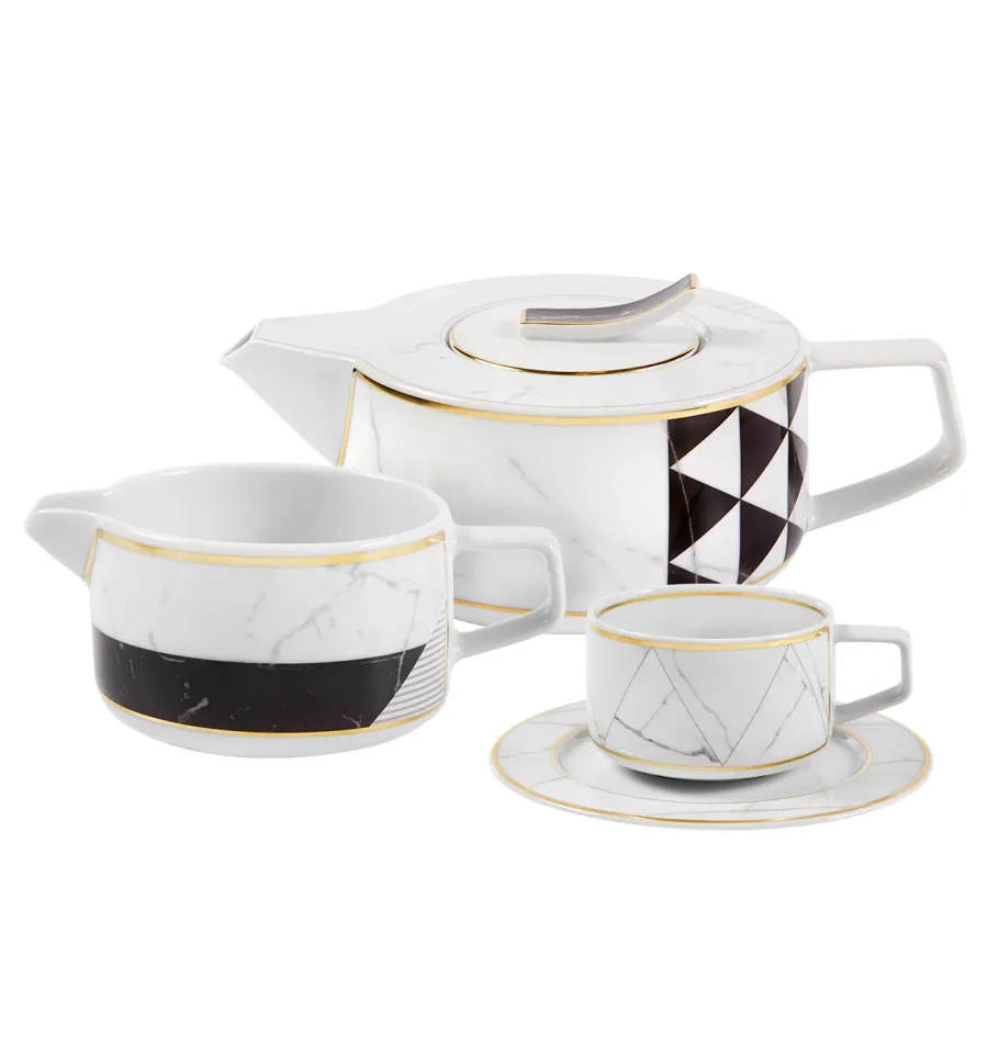 obrazek 1 Porcelanowy duży zestaw do herbaty z kolekcji Carrara - Vista Alegre