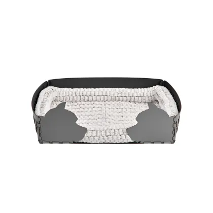 Zdjęcie Duże szare skórzane legowisko dla psa 60x42xH15 cm