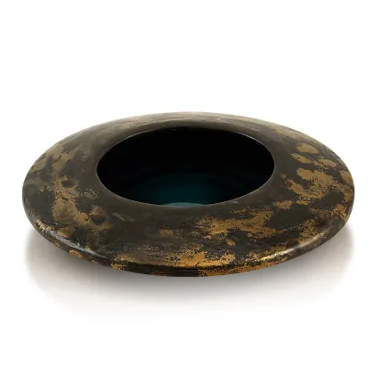 Zdjęcie Ceramiczna taca w kształcie dysku w oksydowanym brązie – Ahura