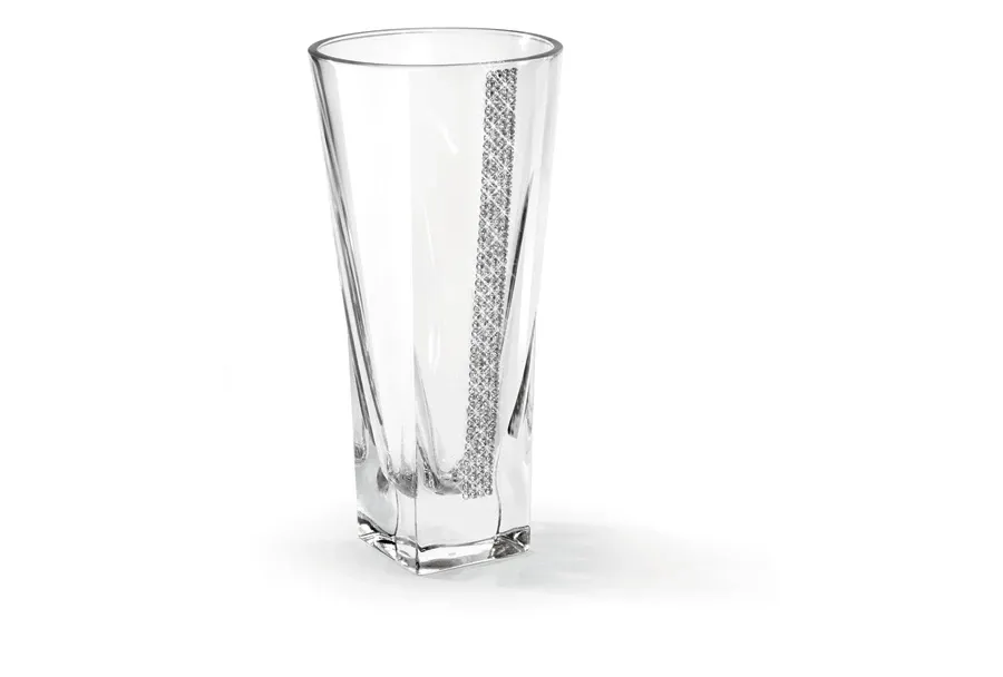 obrazek 1 Stylowy wazon zdobiony srebrnymi kryształkami, 30 cm