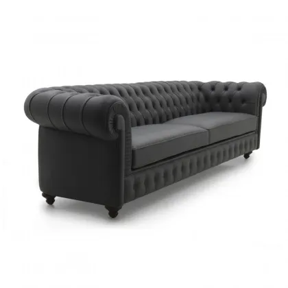 Zdjęcie Wygodna skórzana sofa w stylu Chesterfield - Sevensedie