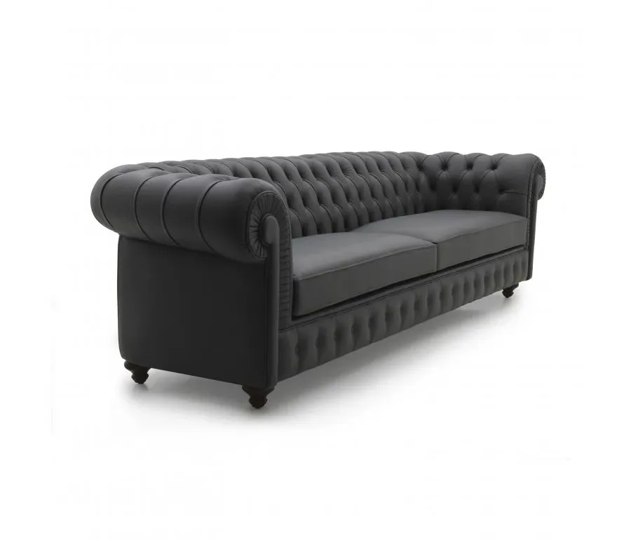 obrazek 1 Wygodna skórzana sofa w stylu Chesterfield - Sevensedie