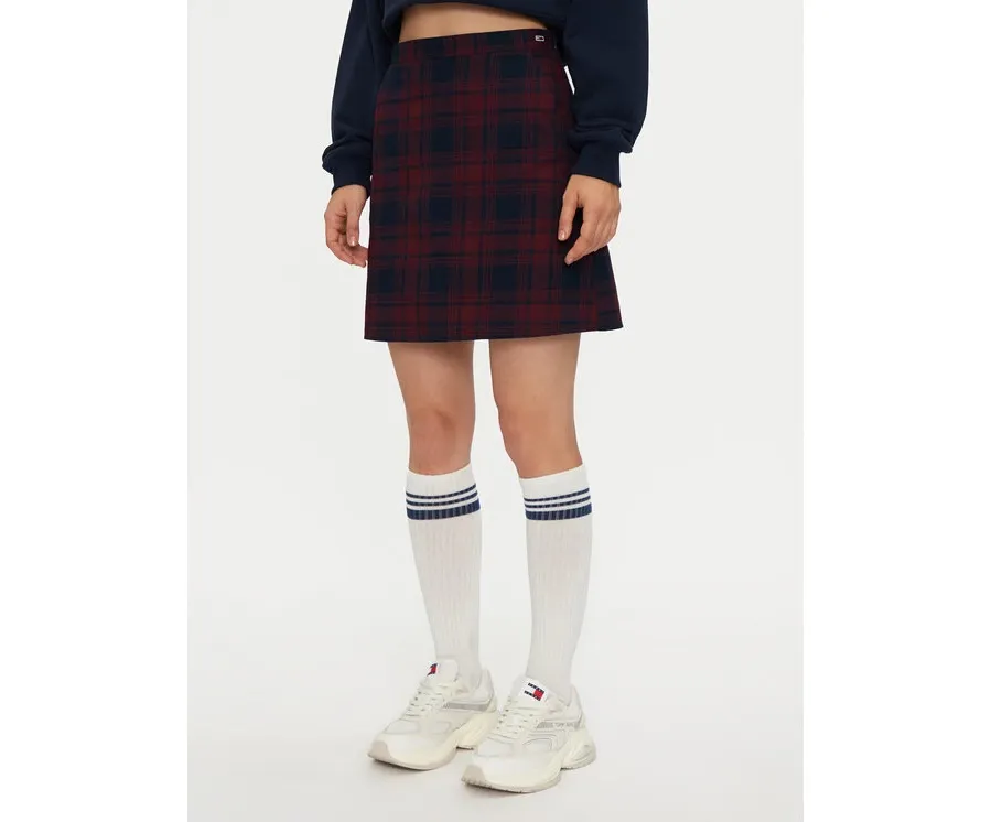 obrazek 1 Tommy Jeans Spódnica mini DW0DW18889 Bordowy Regular Fit