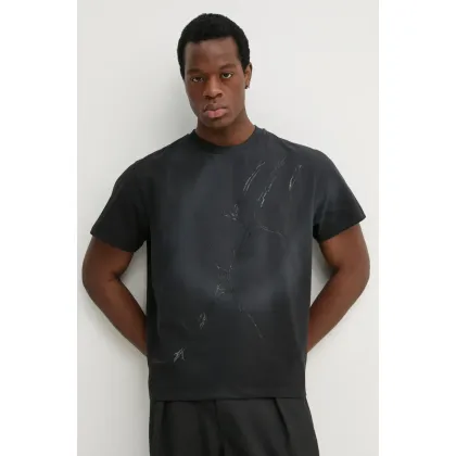 Zdjęcie Heliot Emil t-shirt męski kolor szary z nadrukiem PRESS25_M_09_129_BLK01