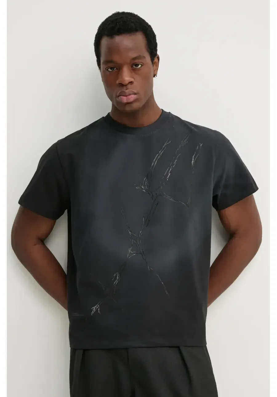 obrazek 1 Heliot Emil t-shirt męski kolor szary z nadrukiem PRESS25_M_09_129_BLK01