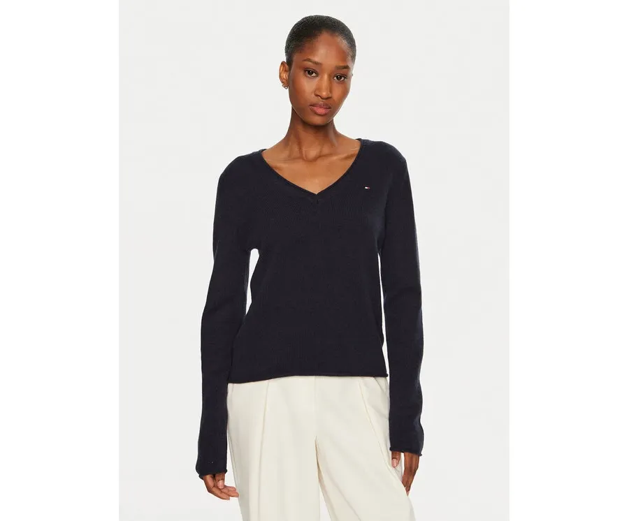 obrazek 1 Tommy Hilfiger Sweter WW0WW43505 Granatowy Regular Fit