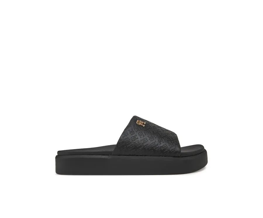 obrazek 1 Tommy Hilfiger Klapki Platform Monogram Poolslide FW0FW08526 Czarny