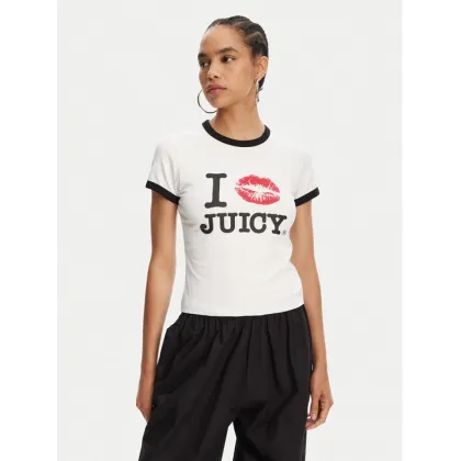 Zdjęcie Juicy Couture T-Shirt I Kiss JCWCT125318 Biały Slim Fit