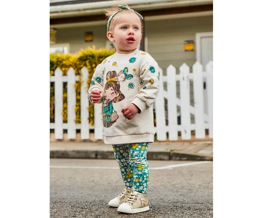 obrazek 1 Mayoral Komplet bluzka i legginsy 2711 Zielony Regular Fit
