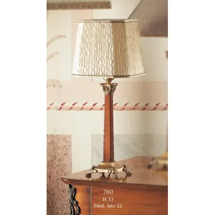 Picture Lamp with a square wooden base and an octagonal shade - Il Paralume Marina