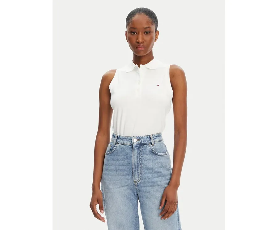 obrazek 1 Tommy Hilfiger Bluzka 1985 WW0WW46790 Biały Slim Fit