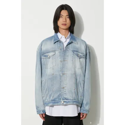 Zdjęcie VETEMENTS kurtka jeansowa Logo Denim Jacket kolor niebieski przejściowa oversize UE64JA390N