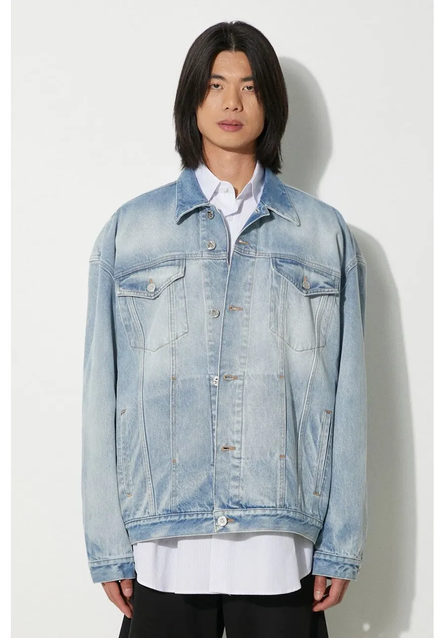 obrazek 1 VETEMENTS kurtka jeansowa Logo Denim Jacket kolor niebieski przejściowa oversize UE64JA390N