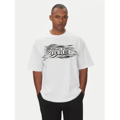 Zdjęcie Versace Jeans Couture T-Shirt 78GAH6L1 Biały Regular Fit