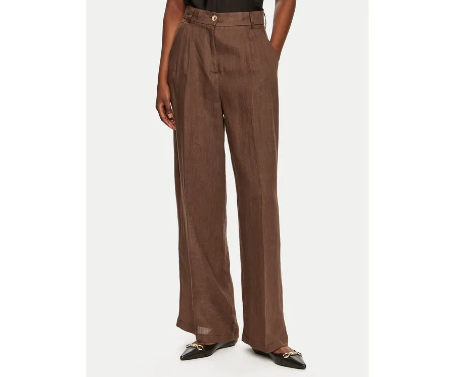 obrazek 1 ViCOLO Spodnie materiałowe TB0793 Brązowy Relaxed Fit