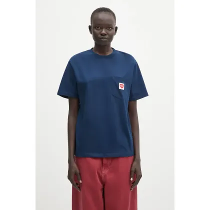 Zdjęcie Carhartt WIP t-shirt bawełniany S/S Pocket Heart T-Shirt damski kolor granatowy I032180