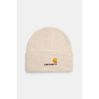 Zdjęcie Carhartt WIP czapka American Script Beanie kolor beżowy I034235.MOOXX