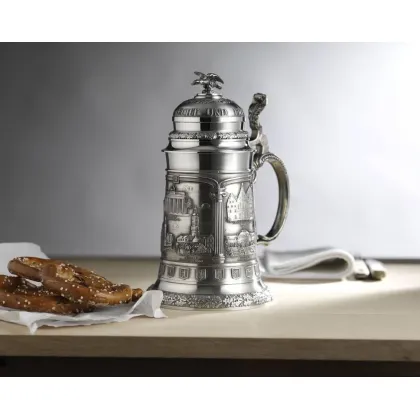 Zdjęcie Piękny cynowy kufel do piwa na upominek