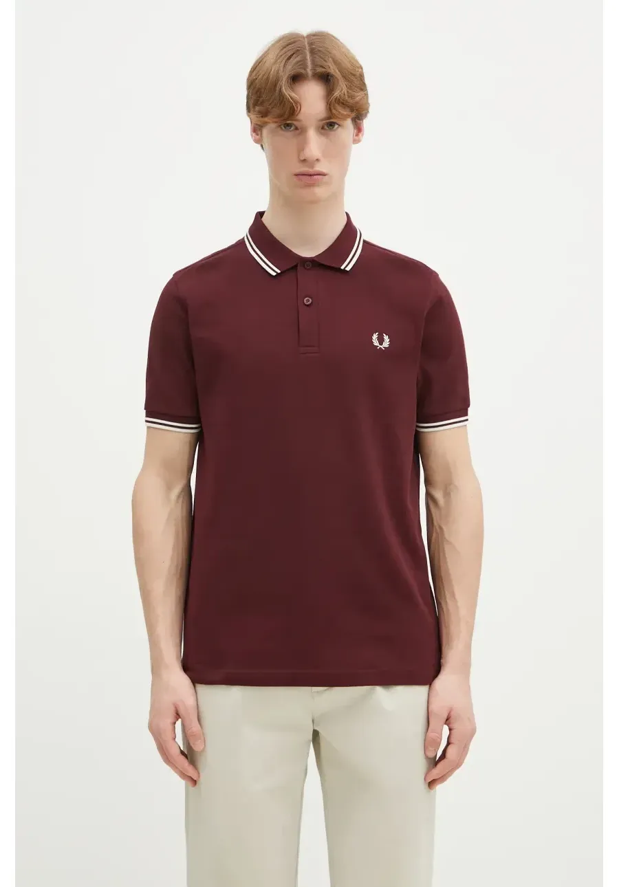 obrazek 1 Fred Perry polo bawełniane męski kolor bordowy gładki M3600.597