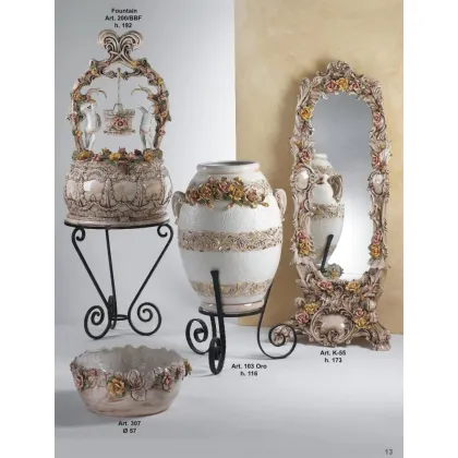 Zdjęcie Lustro z kwiatami - ceramiczne dzieła sztuki