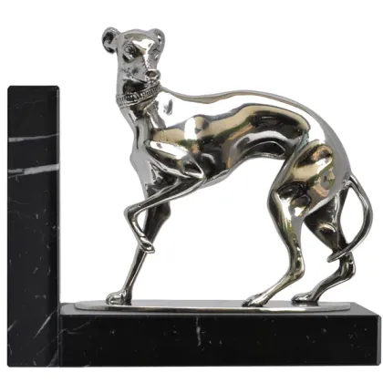 Zdjęcie Elegancka podpórka na księgozbiór z figurką charta