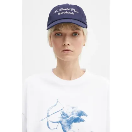 Zdjęcie Sporty & Rich czapka z daszkiem bawełniana Faubourg kolor granatowy z aplikacją AC040517619BL32