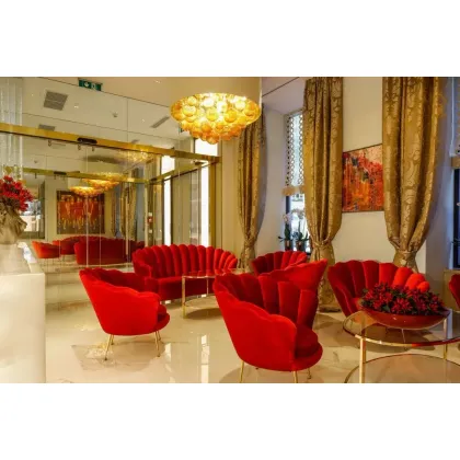 Zdjęcie Luksusowy włoski żyrandol do salonu - wykonany ręcznie ze szkła murano