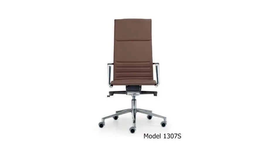 obrazek 1 Aluminiowo skórzany designerski fotel gabinetowy