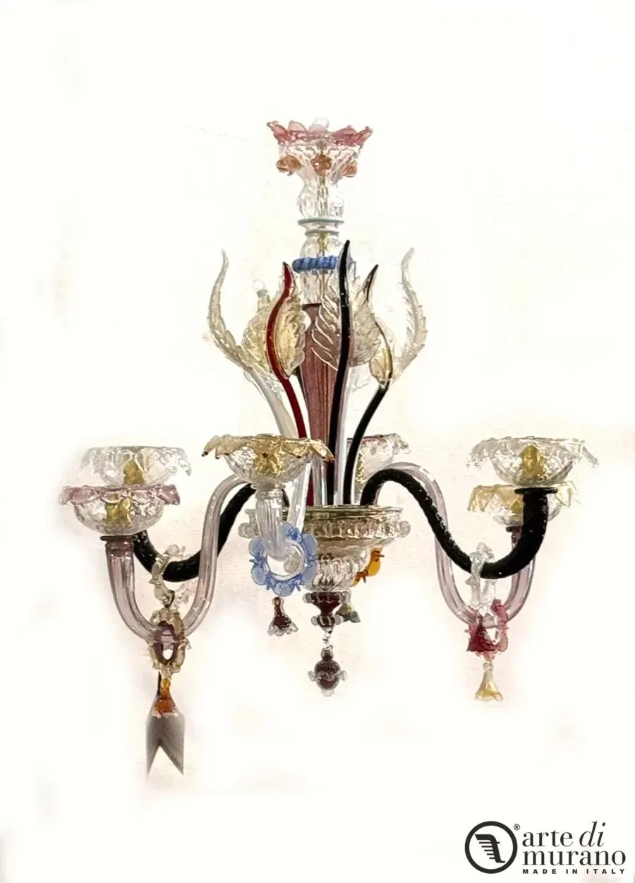 obrazek 1 Gustowny żyrandol wenecki 6 świateł ze szkła Murano