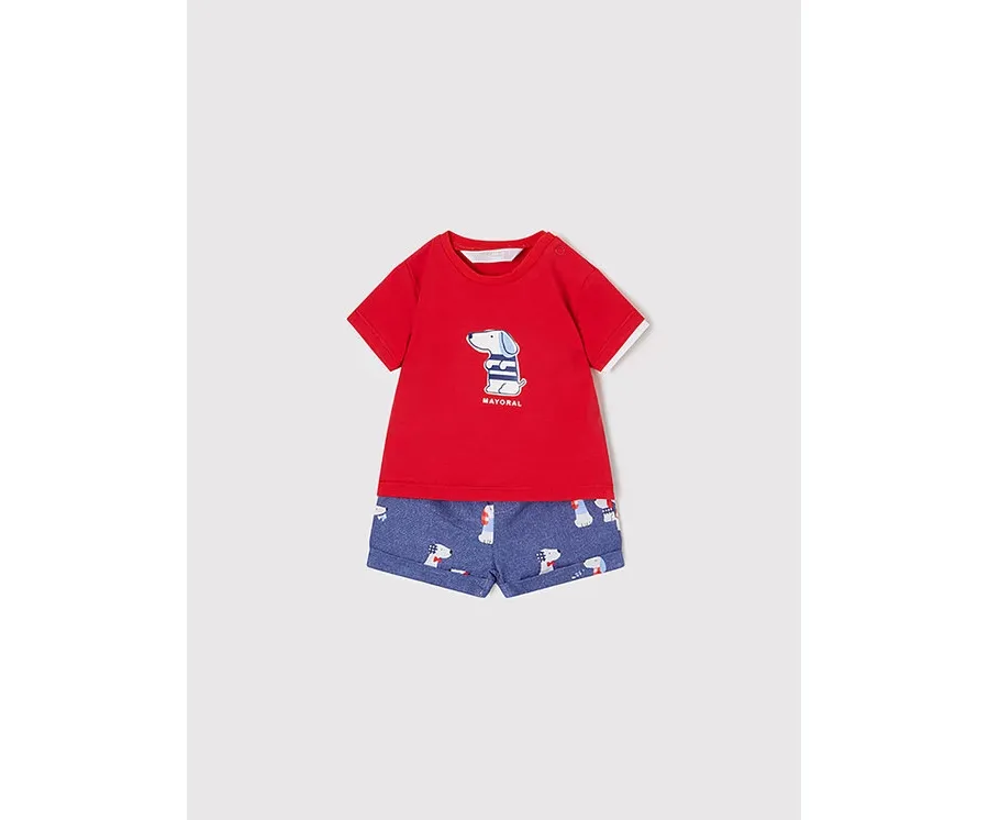 obrazek 1 Mayoral Komplet t-shirt i spodenki 1203 Kolorowy Regular Fit