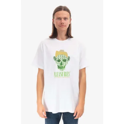 Zdjęcie PLEASURES t-shirt bawełniany Cowboy kolor biały z nadrukiem P22F059-WHITE P22F059-WHITE