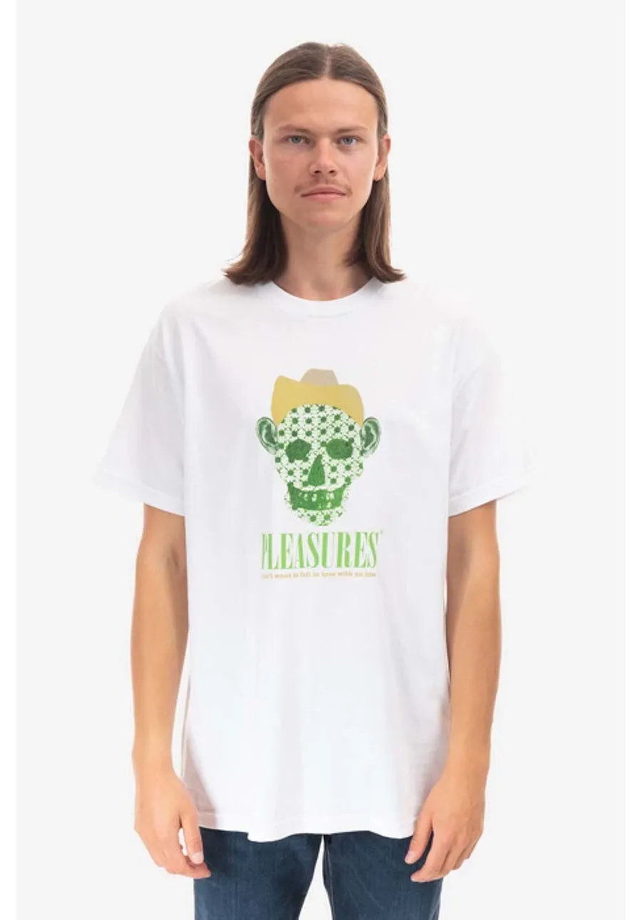 obrazek 1 PLEASURES t-shirt bawełniany Cowboy kolor biały z nadrukiem P22F059-WHITE P22F059-WHITE