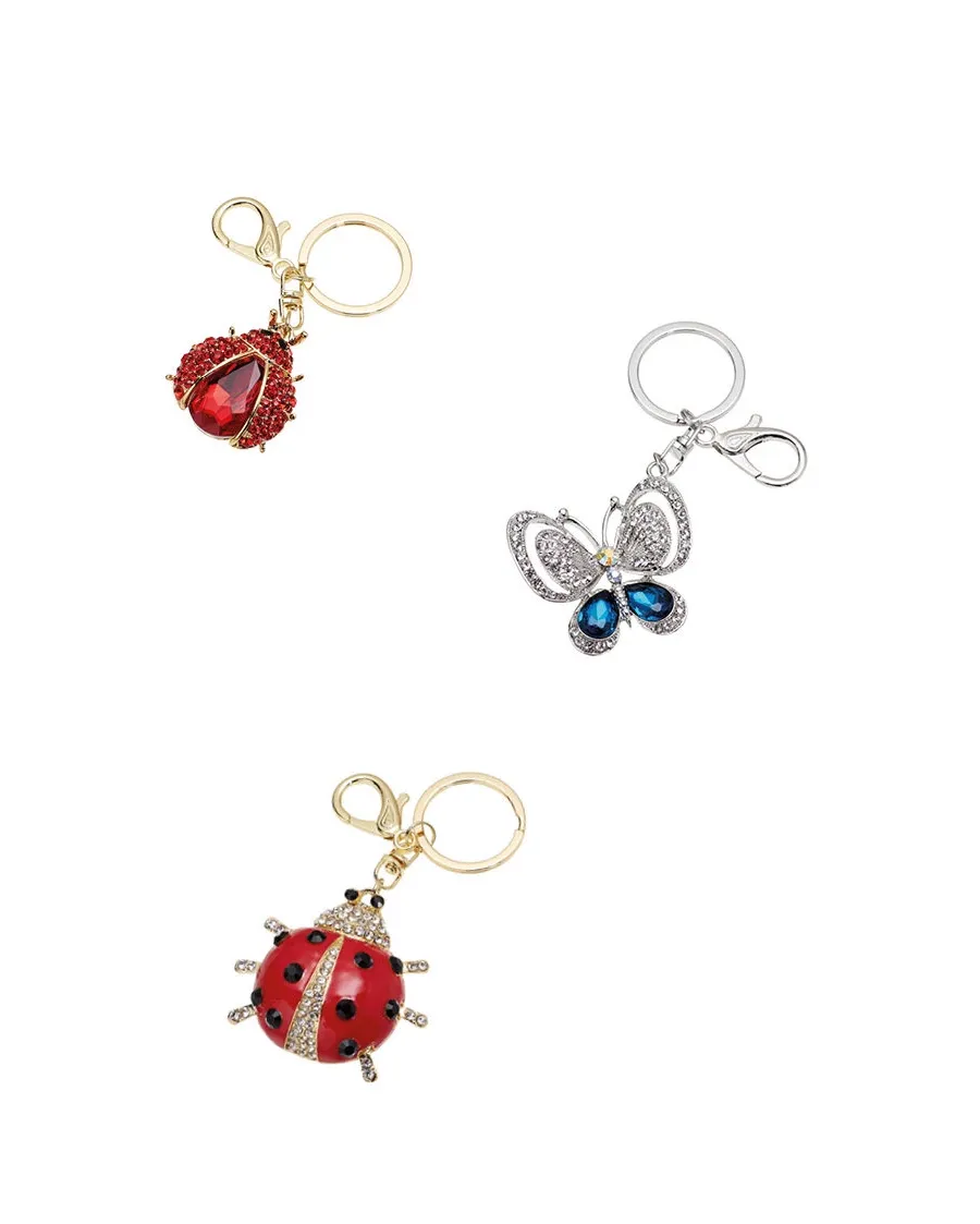 obrazek 2 Złoty brelok do kluczy w kształcie biedronki