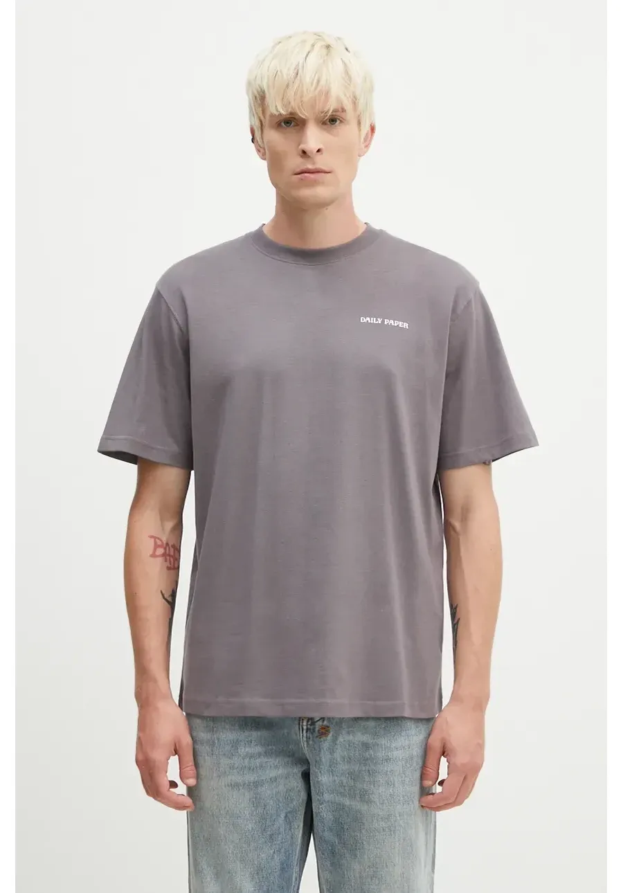 obrazek 1 Daily Paper t-shirt bawełniany Dias męski kolor szary z nadrukiem 2422070